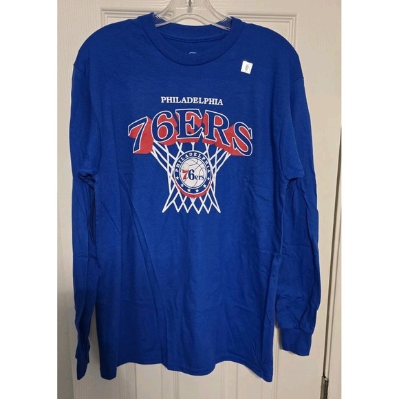NBA Other - Philadelphia 76ers Blue Long Sleeve Shirt NBA Basketball Fan Apparel Mens Medium